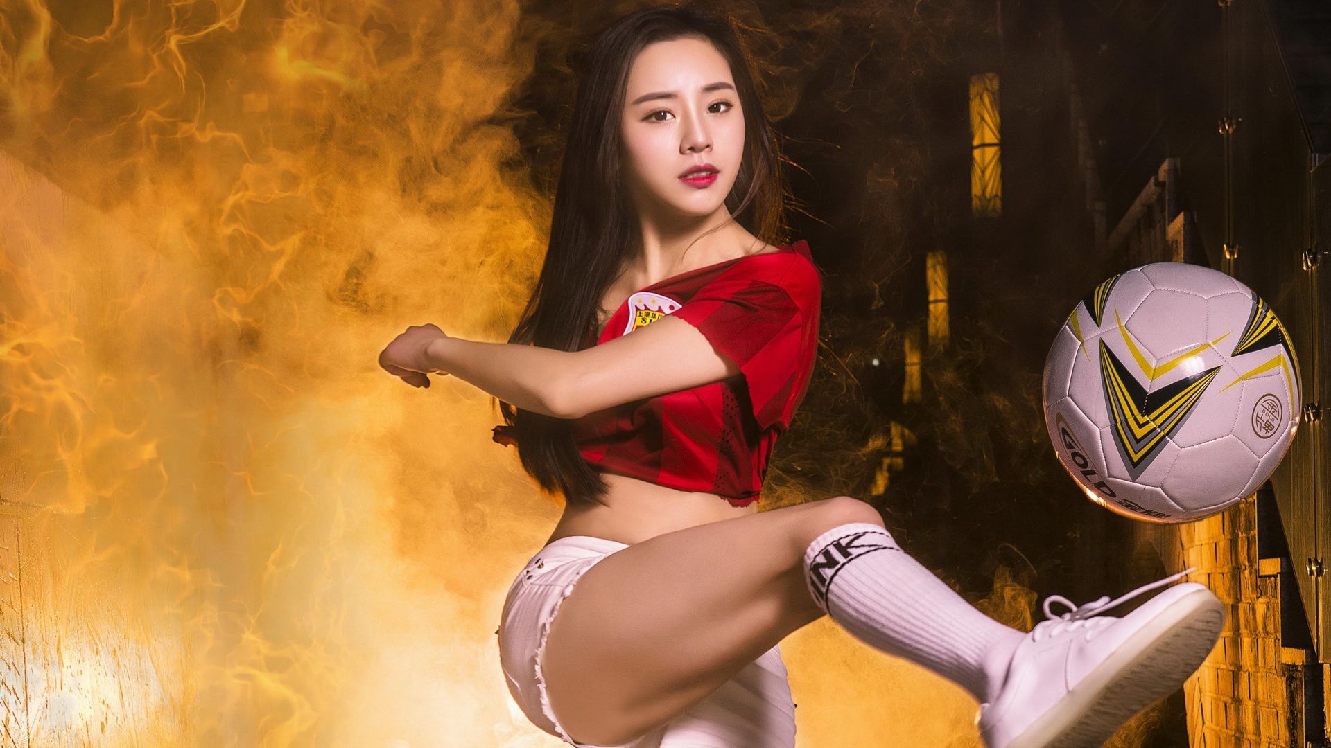 足球宝贝妍子沁性感写真壁纸