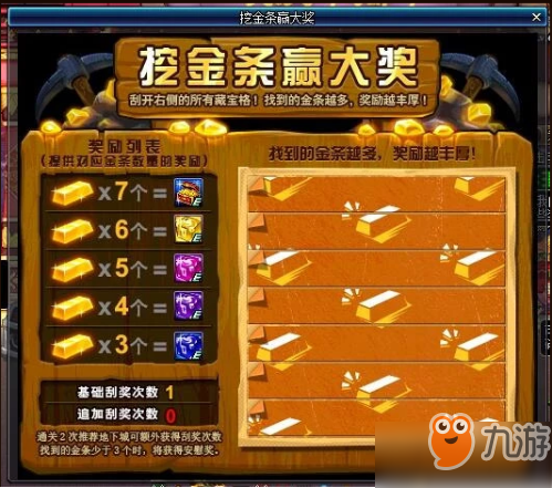 DNF挖金条活动7月18日顺序 7根金条在哪挖