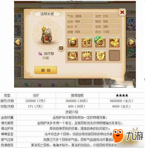 《梦幻西游》法明长老伙伴 技能及属性介绍