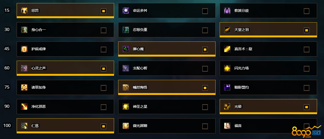 魔兽世界8.0戒律牧PVE专精选择 戒律牧PVE天赋选择先睹为快