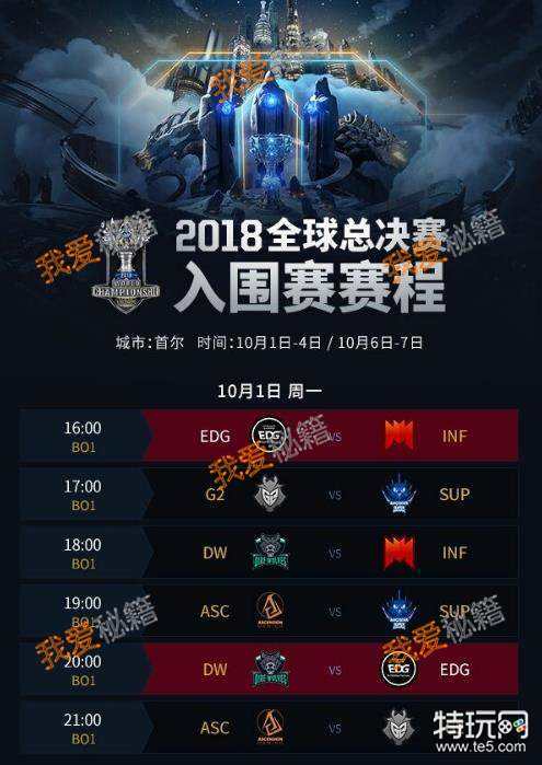 LOL2018年全球总决赛直播地址