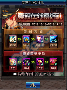 DNF累积在线得好礼奖励
