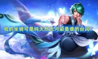 《王者荣耀》我的坐骑可是纯天然无污染是谁的台词