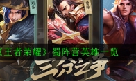 《王者荣耀》蜀阵营英雄一览