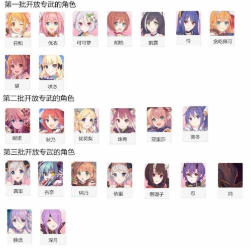 公主连结专武什么时候开放 公主连结专武开放时间顺序一览