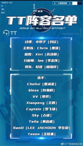 英雄联盟TT战队大名单公布 改名后的DMO能否重获新生